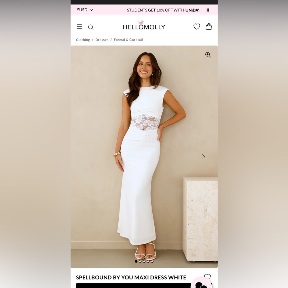 Hello Molly White Lace Maxi Dress